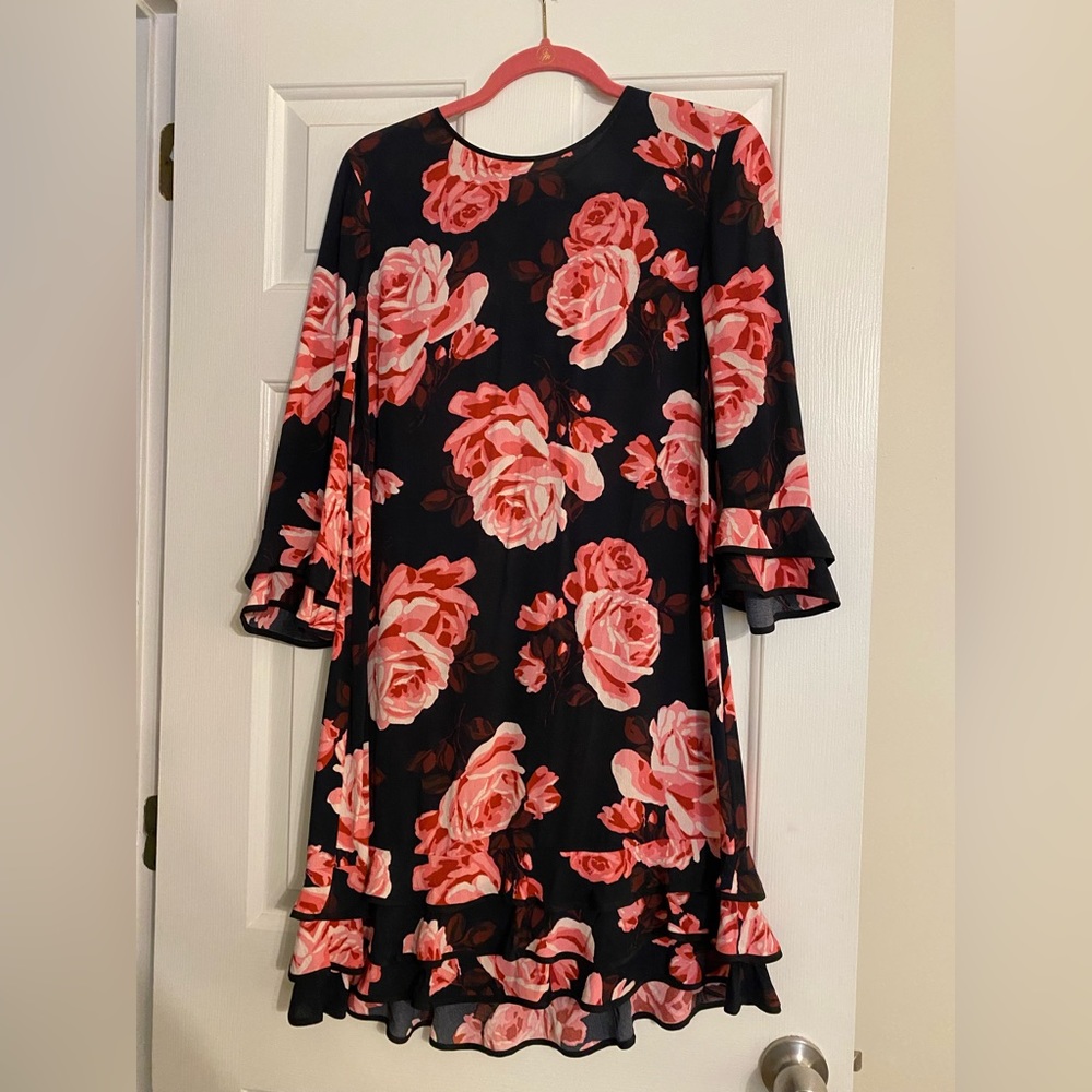Kate Spade 3/4 sleeve rose dress, size M